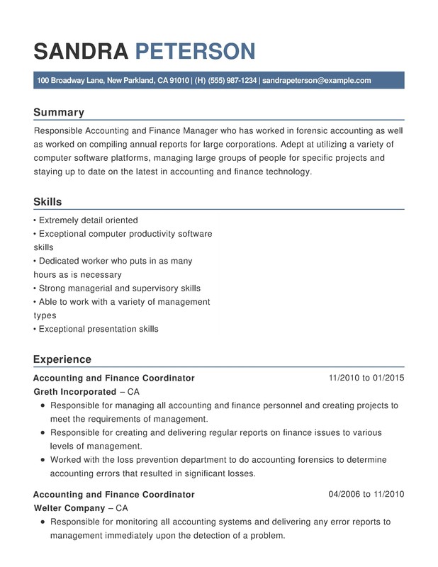 Accounting & Finance Functional Resume Examples | ResumeHelp