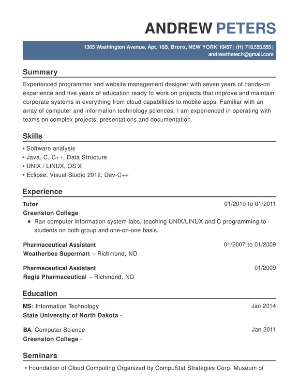 Computer Programmer Functional Resume Samples Resumehelp