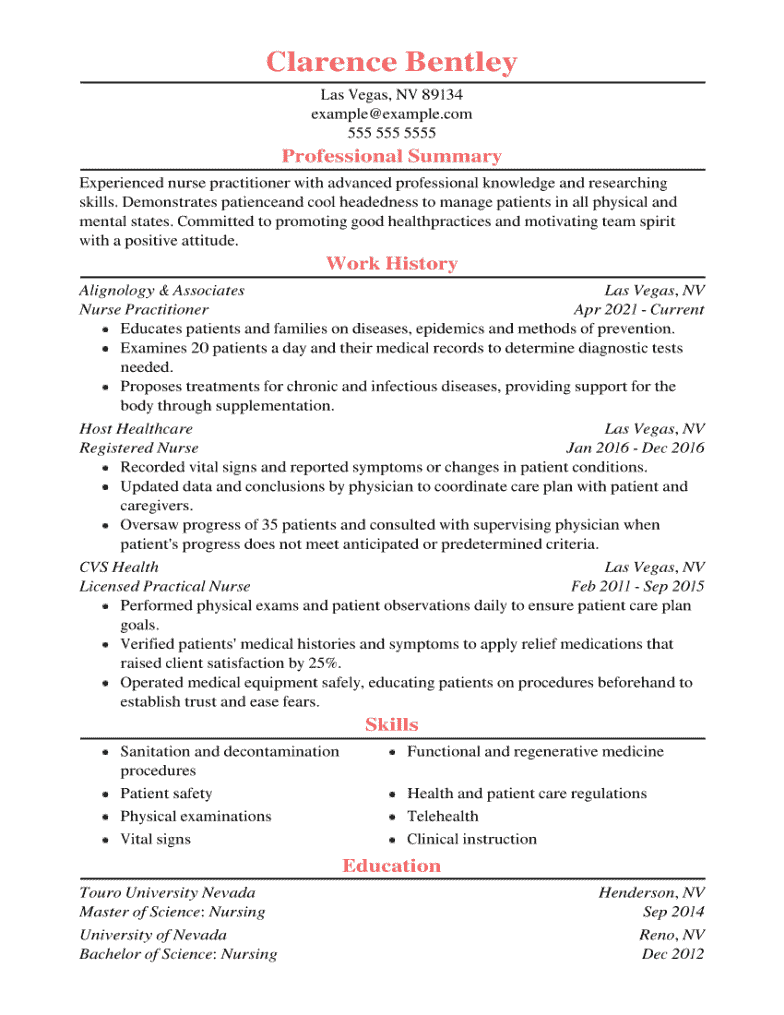 Best Nurse Practitioner Resume Examples