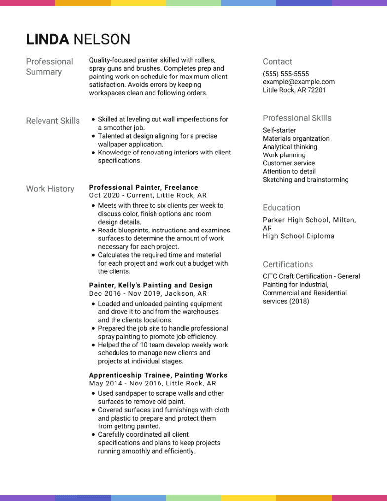 Painter Resume Example Template Initials Resume Examp - vrogue.co
