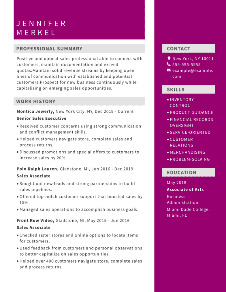 Best Sales Associate Resume Examples In 2024