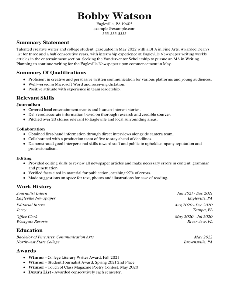 build resume for scholarship
