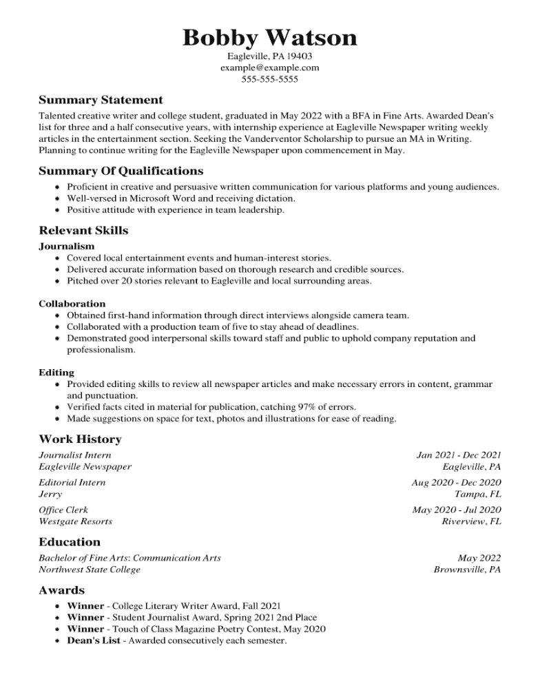 Scholarship Resume Examples To Use In 2023