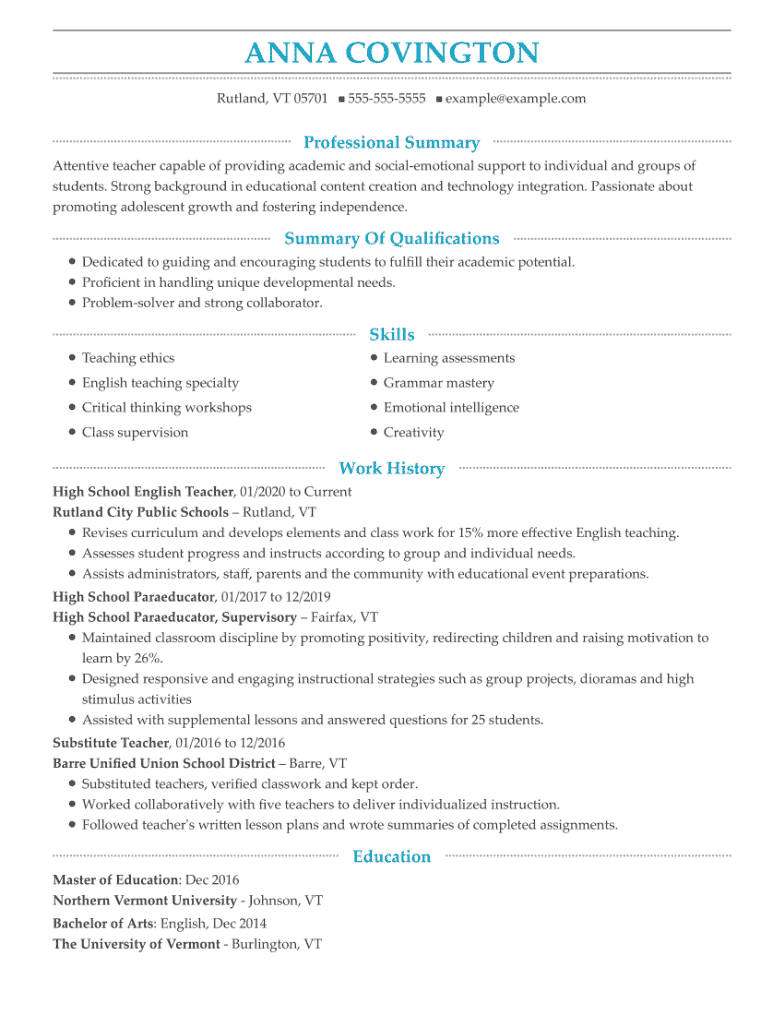 Teaching Assistant Resume Examples & Guide for 2024