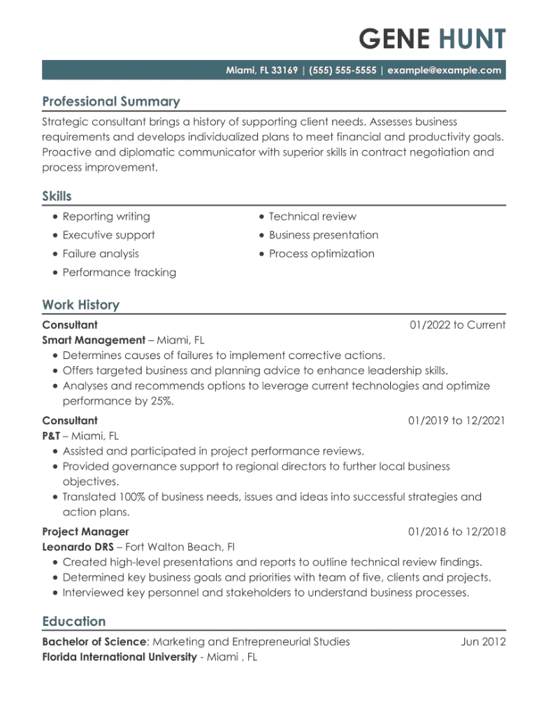 employment consultant resume writing