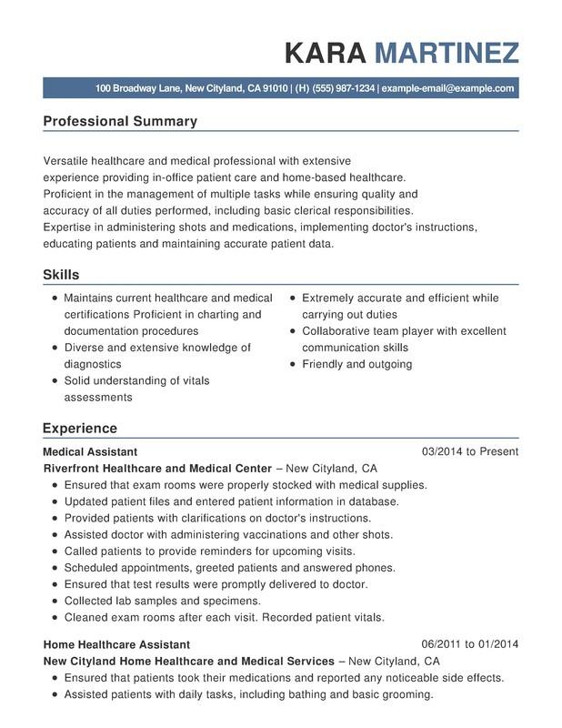 medical-functional-format-resume-samples