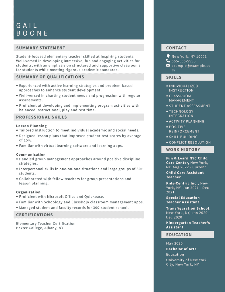 functional resume for executives