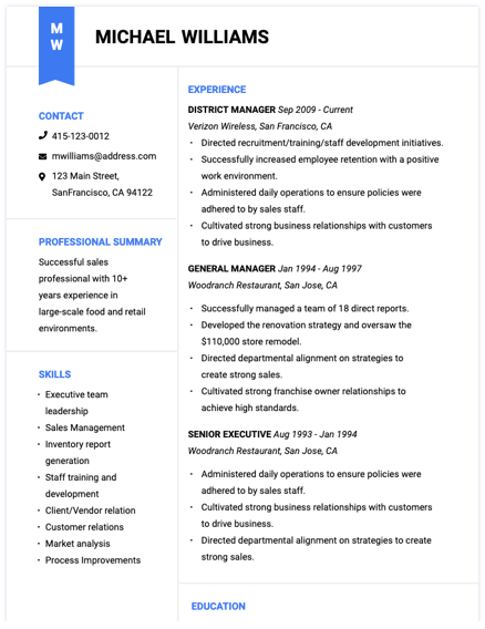 help me with resume